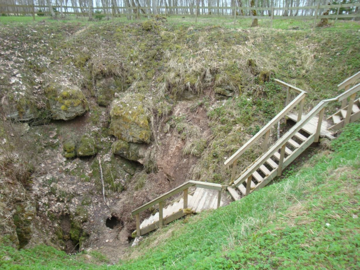 Dramatic sinkhole in the Biržai karst landscape