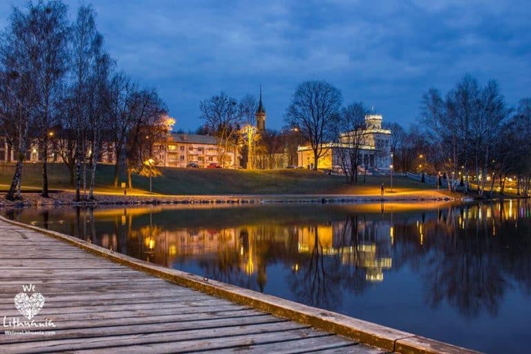 Historic mineral spring fountain in Druskininkai park