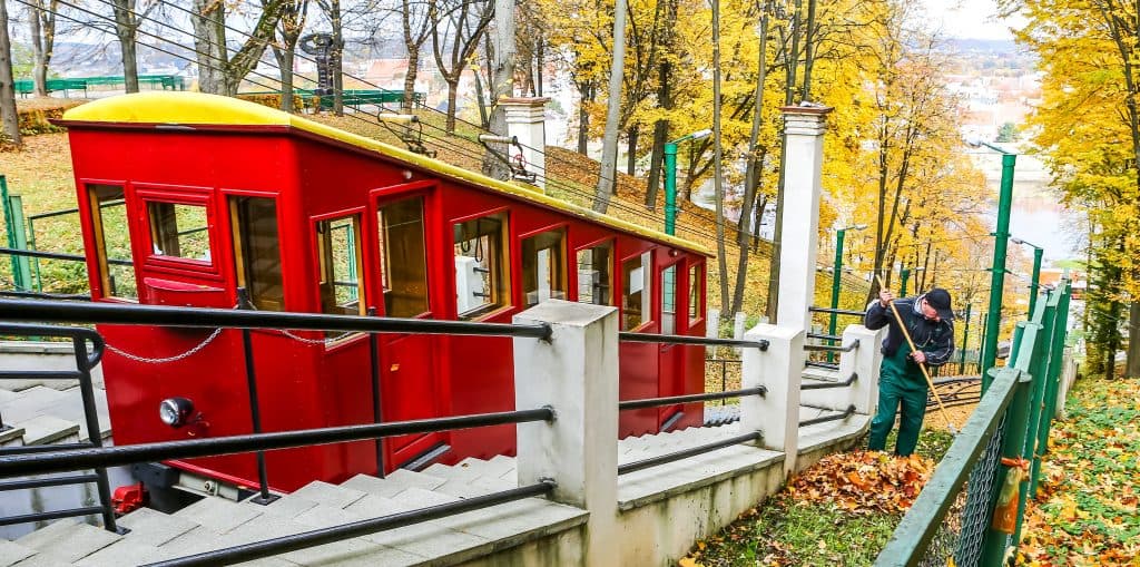 Panoramic view of Kaunas Old Town and the Nemunas River from Aleksotas heights