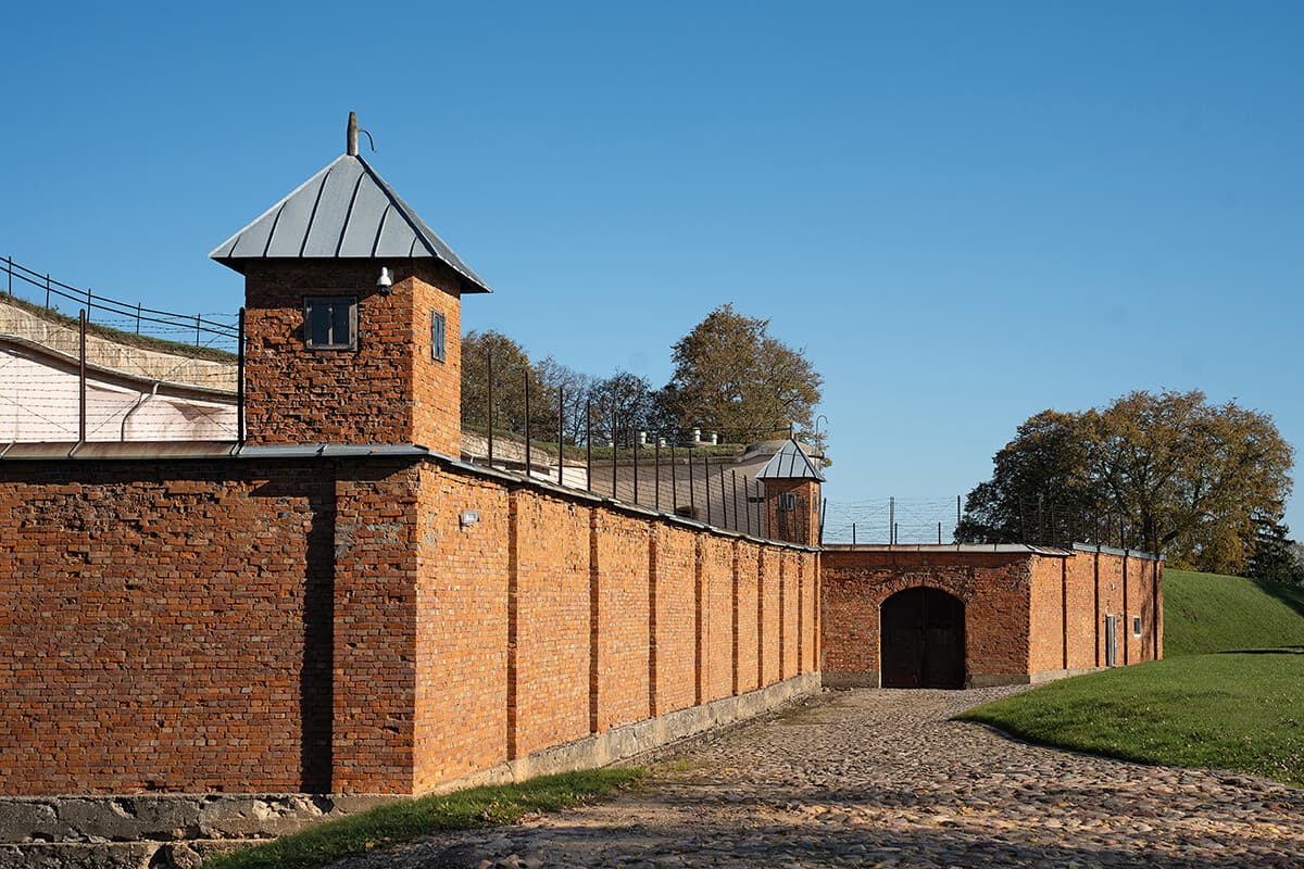 Brick-vaulted tunnel in the underground passages of Kaunas Fortress