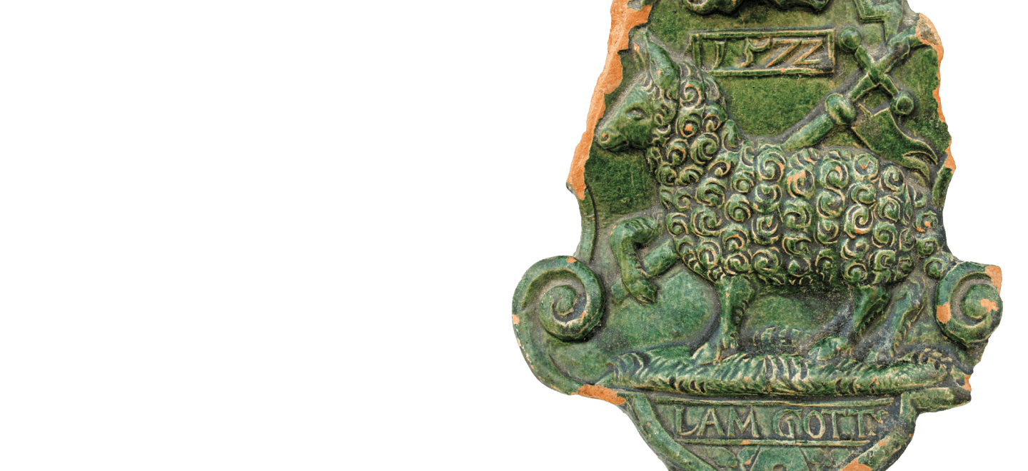 Excavated stone foundations of Memel Castle in central Klaipėda