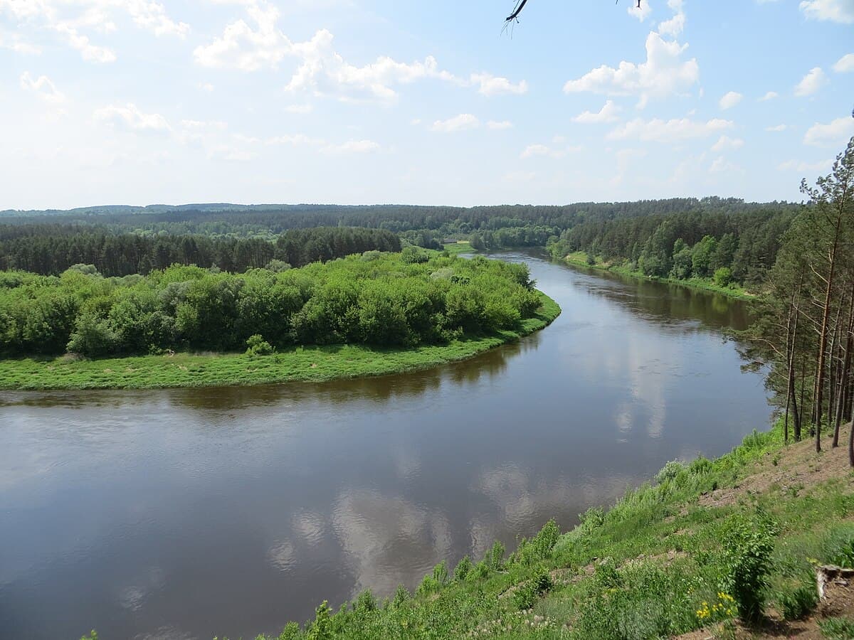 Bonfires burning on the hill forts of Kernavė during midsummer celebrations