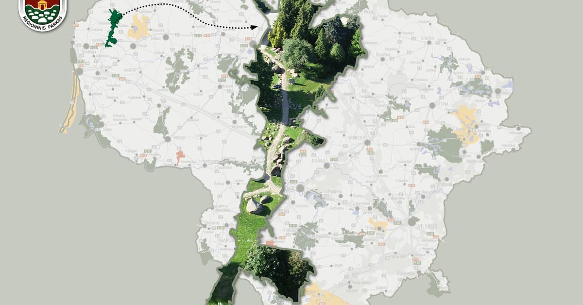 Ancient stone sculpture of a woman standing in Salantai town center