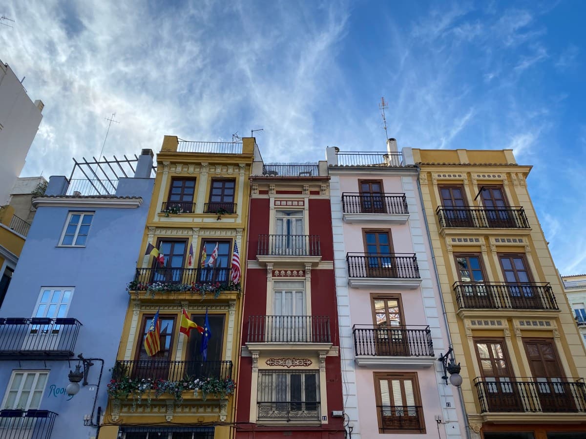 Large colorful mural on a building facade in Vilnius Naujamiestis district