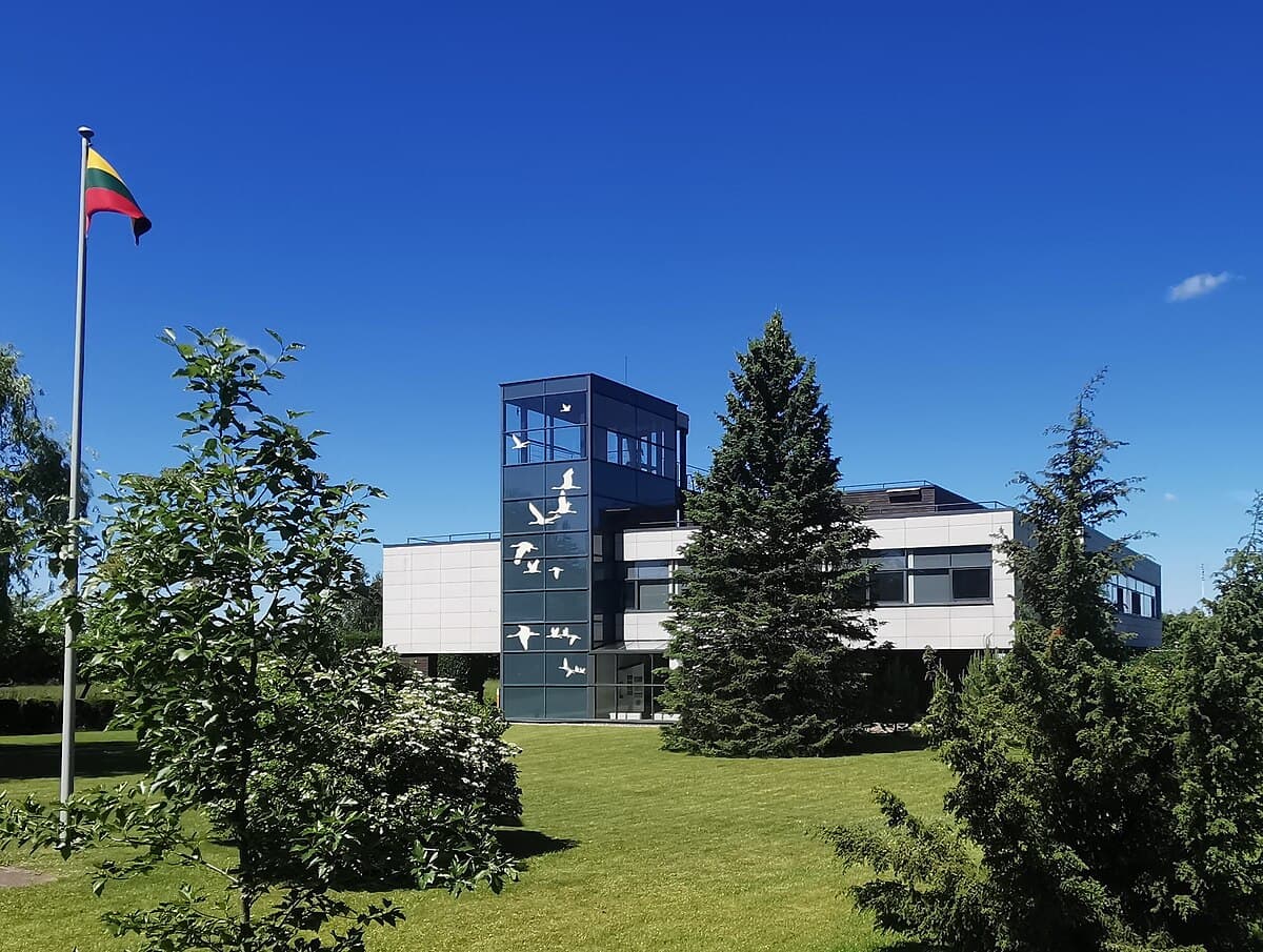 Wetland landscape of Žuvintas Biosphere Reserve with waterfowl